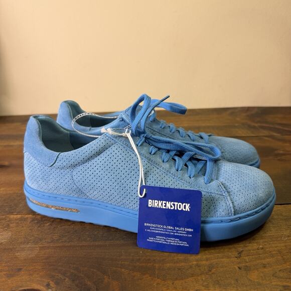 Birkenstock Bend Low Suede Leather Shoes Blue Embossed EU 42 US Women's 11 NWOB - Picture 4 of 15